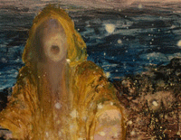 Lightening Bugs.  Oil on Panel.